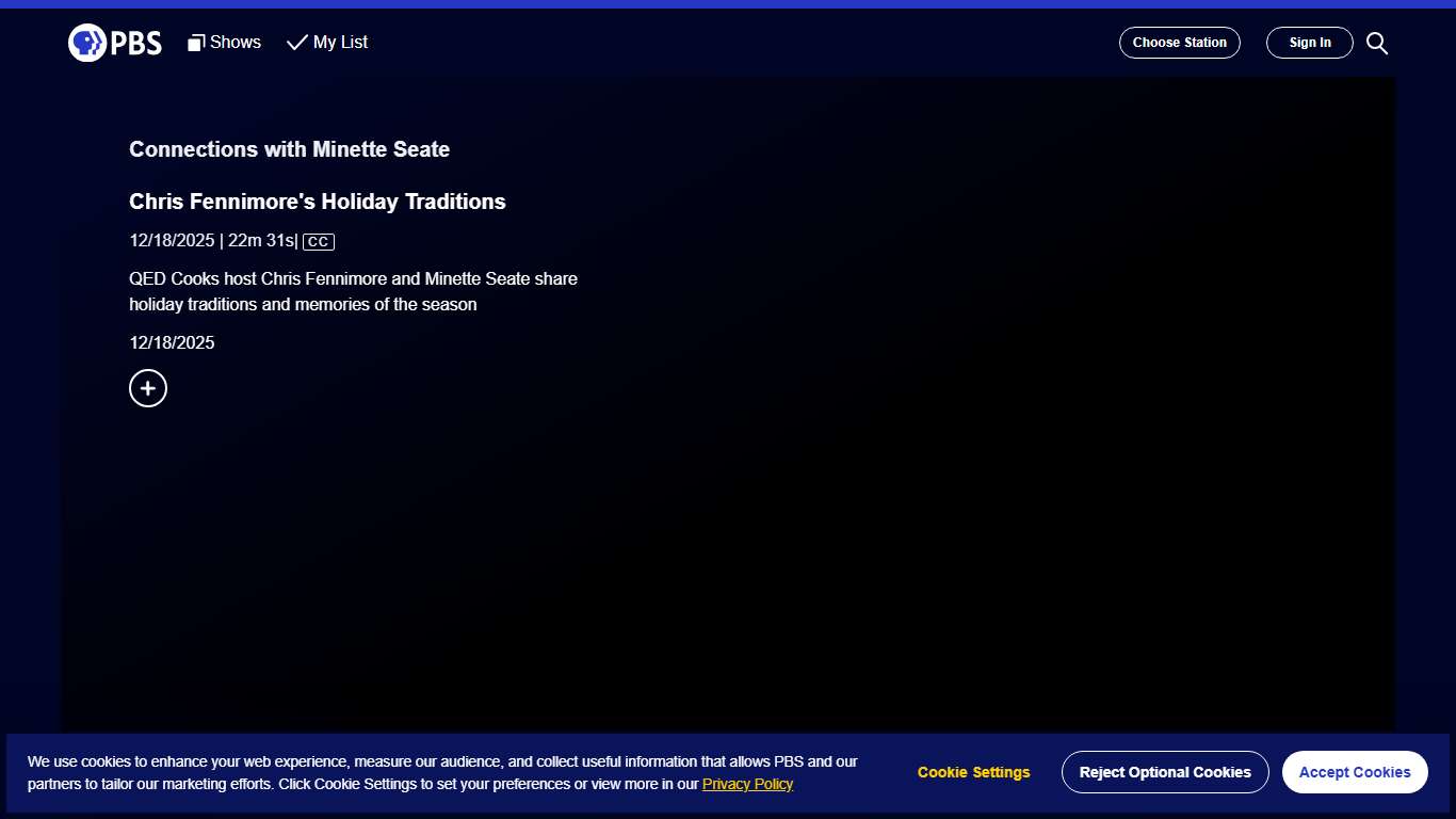 Connections with Minette Seate Chris Fennimore's Holiday Traditions PBS